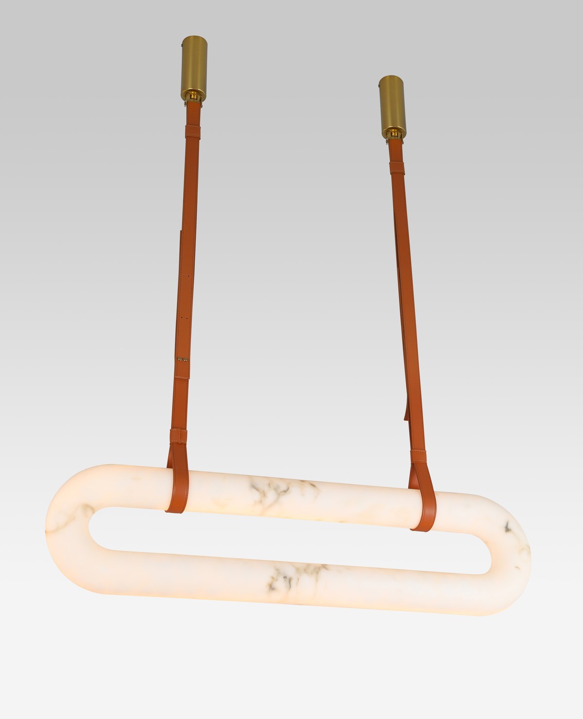 Ø25 × U100 × 8 cm ölçülerinde, Alabaster, Pirinç kaplamalı avize — 1846R-1000