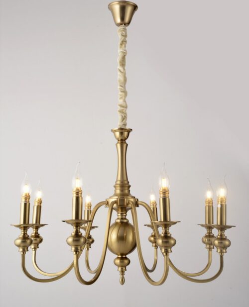 67 × Y74 cm ölçülerinde, Antik Pirinç kaplamalı avize — 6097/8P