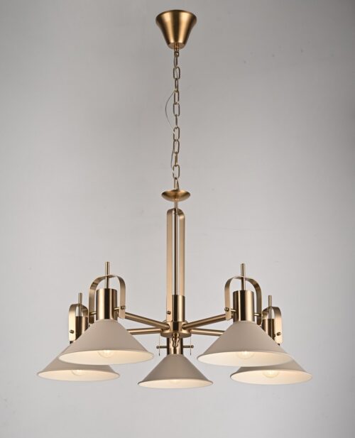 72 × Y51 cm ölçülerinde, Gri, Pirinç kaplamalı avize — 6281/5P