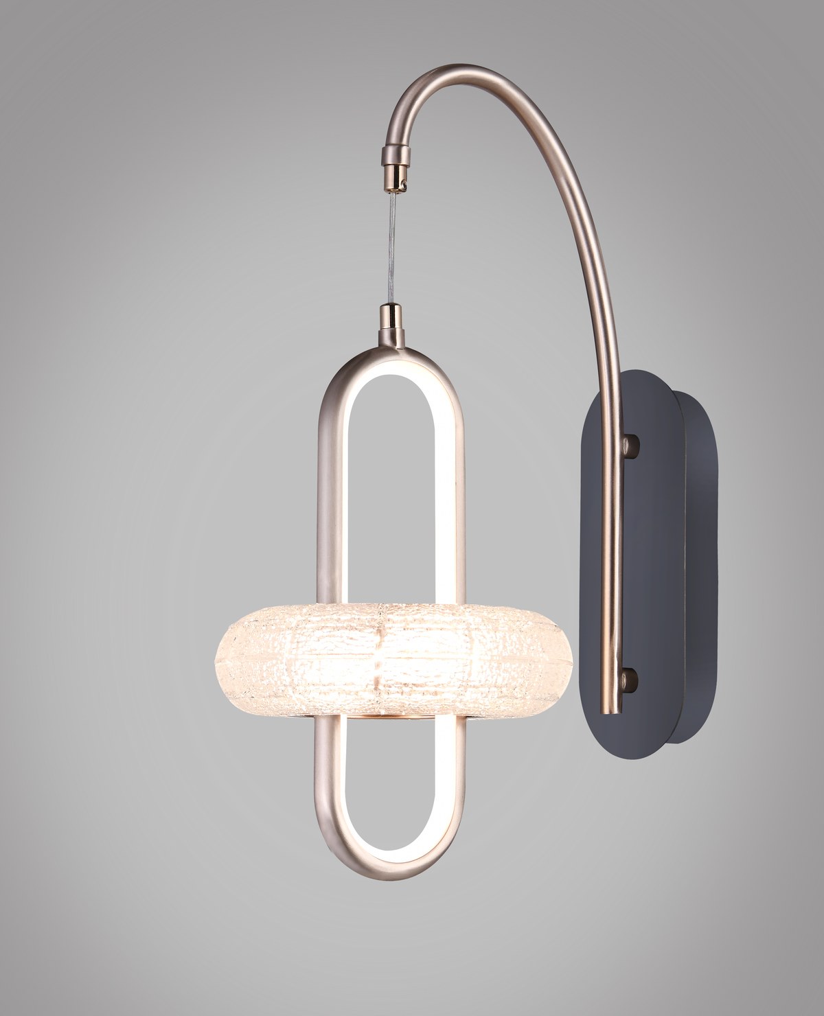 17 × 41 cm ölçülerinde, Pirinç, Kristal kaplamalı duvar apliği — 6372-1W