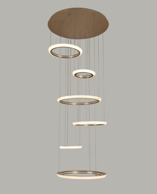 Pirinç, Kristal kaplamalı, 110 × Y350 cm ölçülerinde 98139-6 avize — ana ürün görseli, stüdyo çekimi