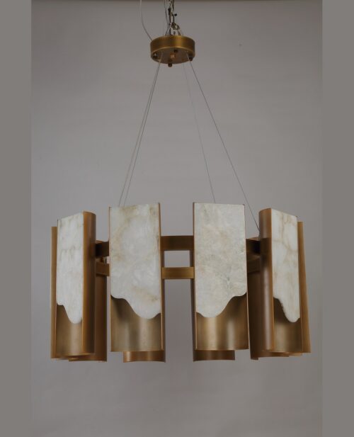 NHB-C076-80-BB avize ürününün Alabaster, Pirinç detayı yakın çekim