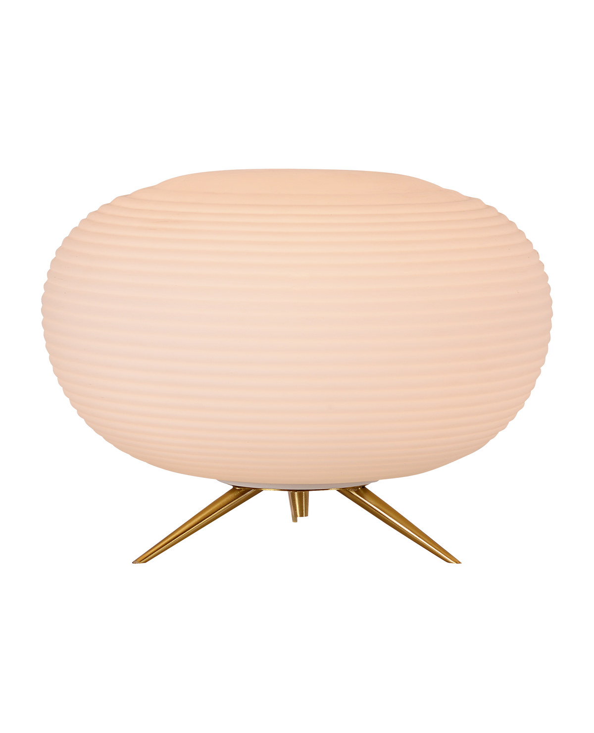 Ø20 × Y27 cm ölçülerinde pembe kesme camlı, pirinç ayaklı masa lambası