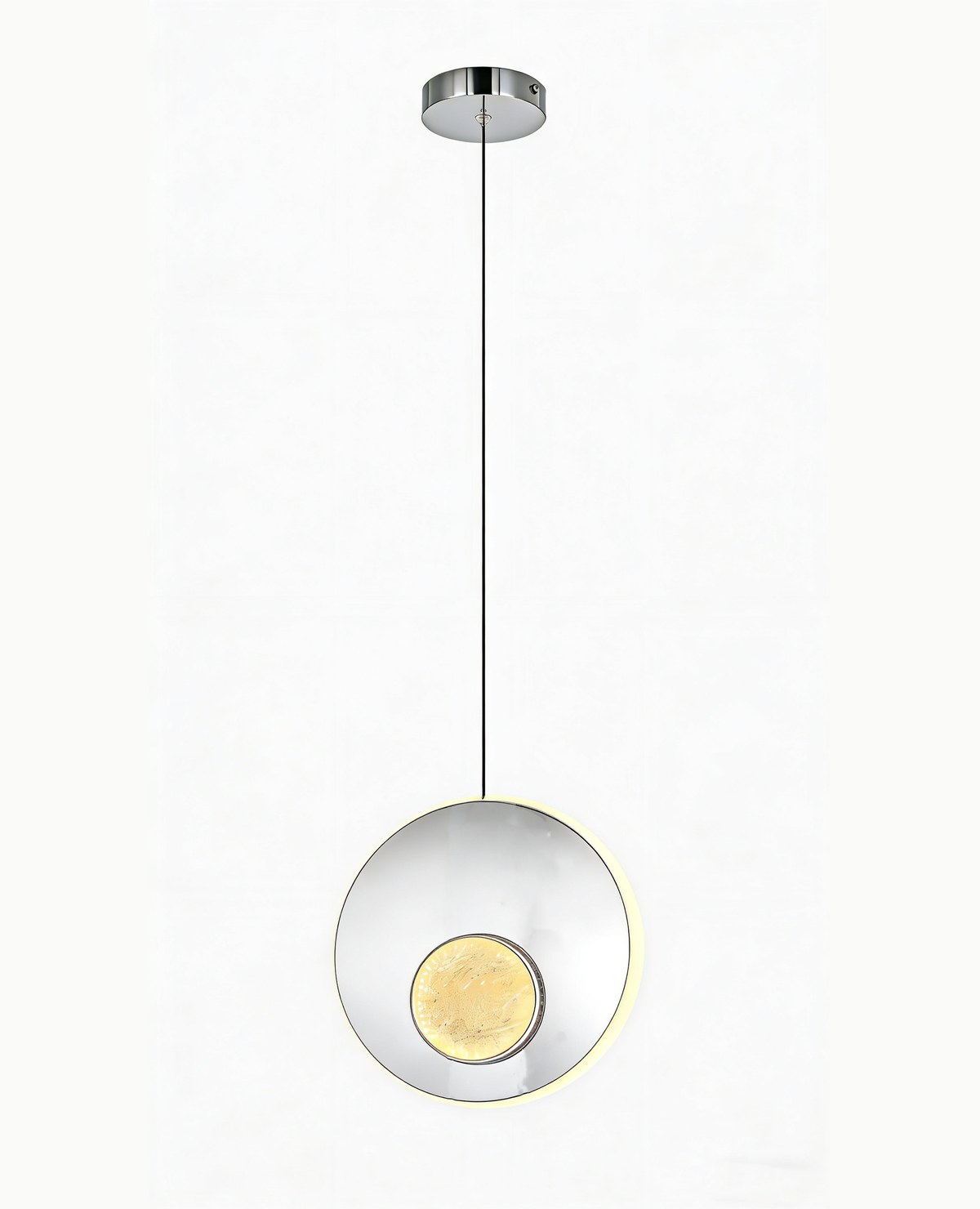 Ø30 cm ölçülerinde Krom, Kristal detaylı W8251-B avize, nötr fonda ana görsel